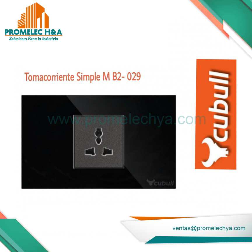 TOMACORRIENTE SIMPLE B2 NEGRO CUBULL
