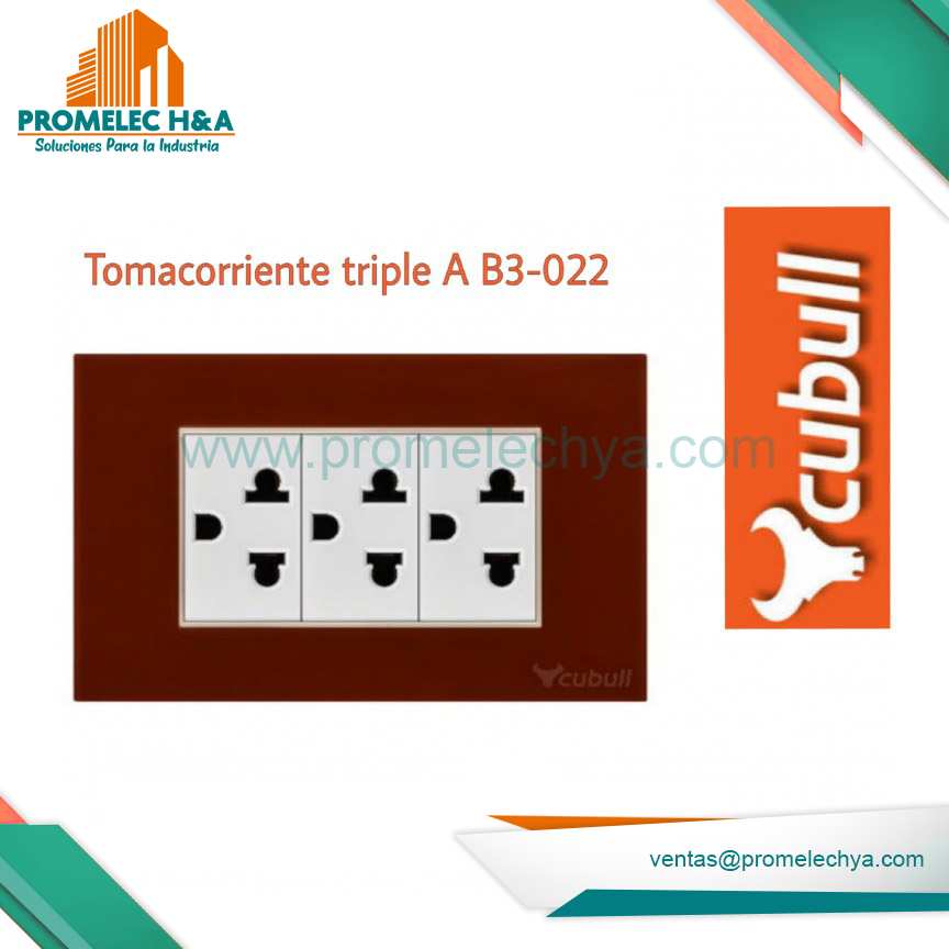 TOMACORRIENTE TRIPLE L/T B3 GUINDA CUBULL