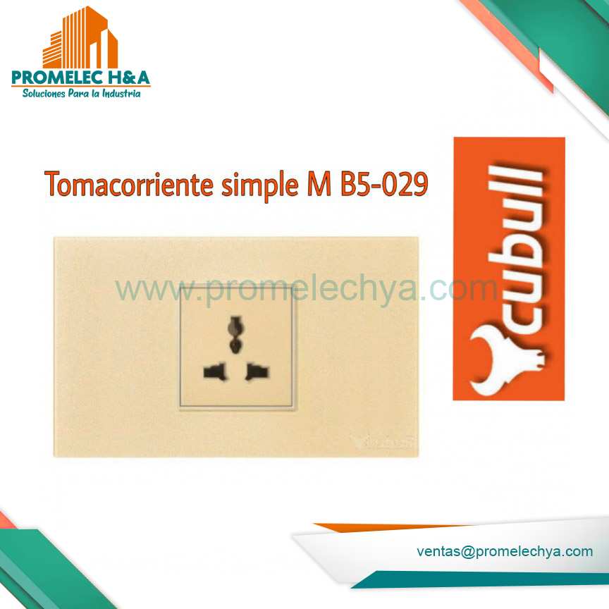 TOMACORRIENTE SIMPLE B5 DORADO CUBULL