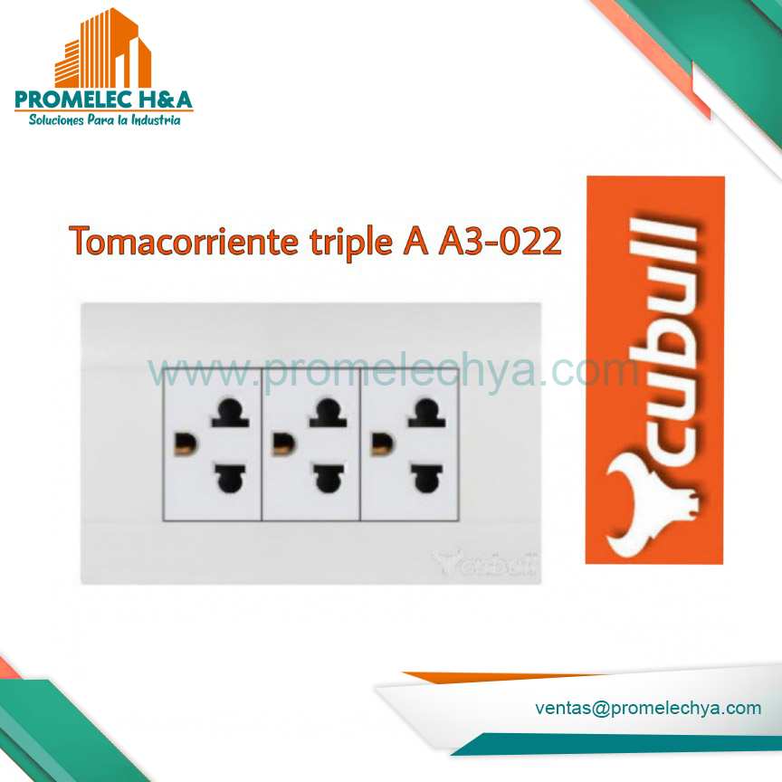 TOMACORRIENTE TRIPLE L/T A3 BLANCO CUBULL