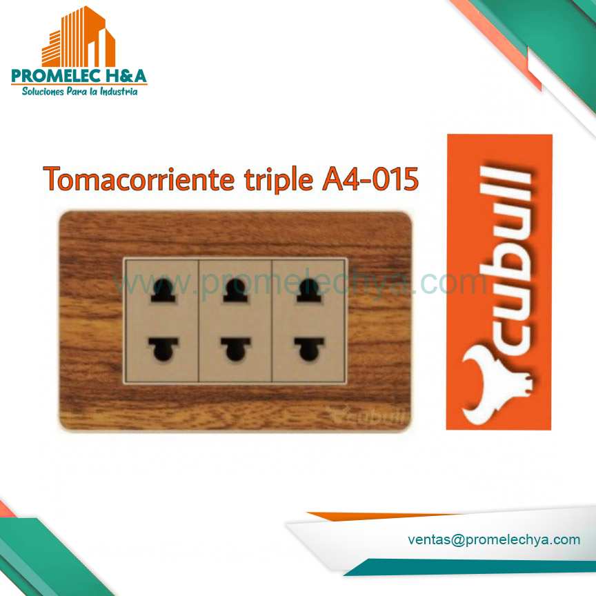 TOMACORRIENTE TRIPLE A4 MADERA CUBULL