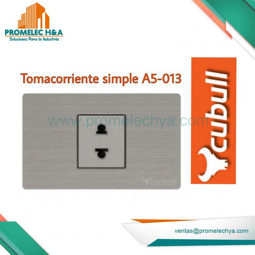 TOMACORRIENTE SIMPLE A5 PLATEADO CUBULL