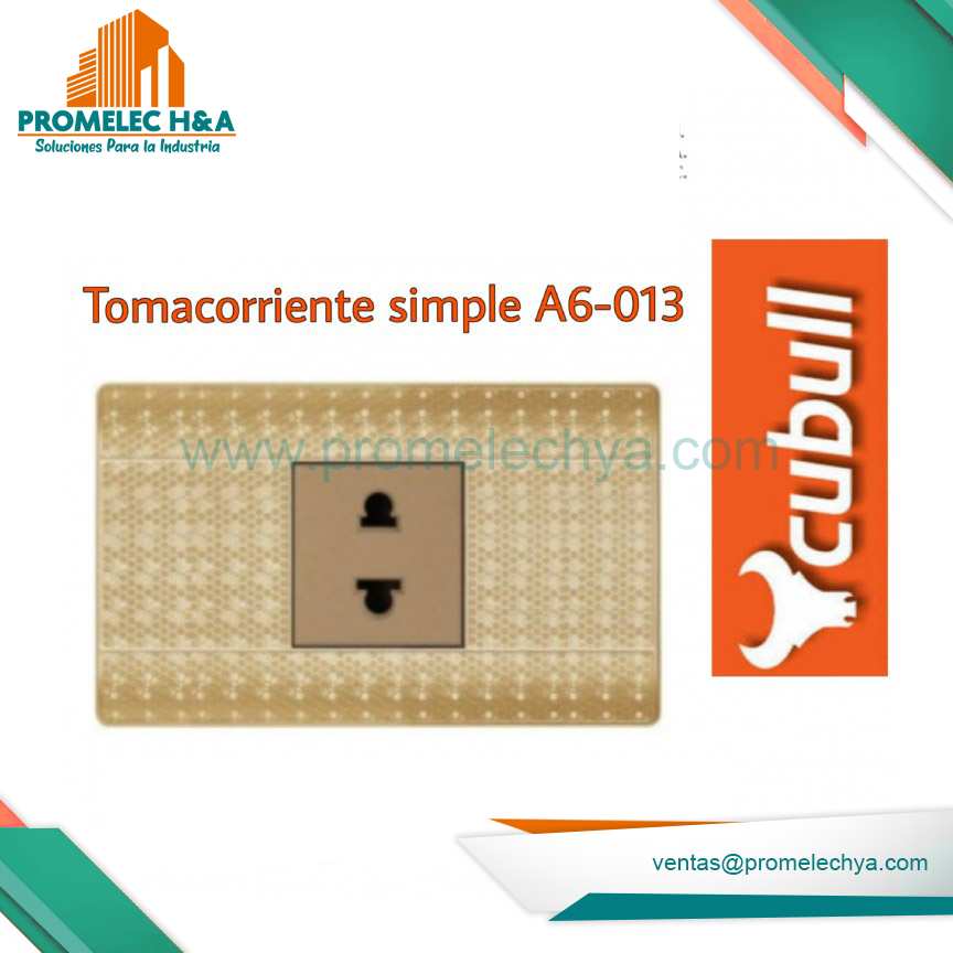 TOMACORRIENTE SIMPLE A6 DORADO PUNTOS CUBULL