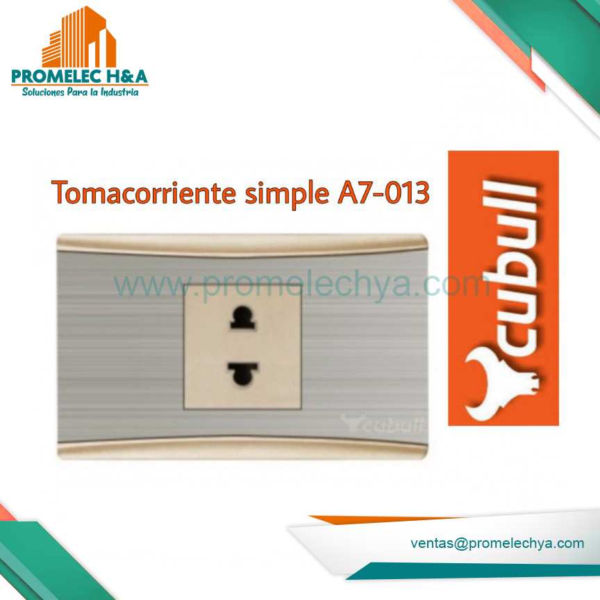TOMACORRIENTE SIMPLE A7  PLATEADO CUBULL
