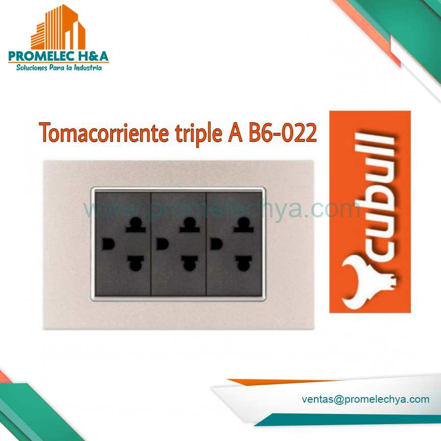 TOMACORRIENTE TRIPLE L/T B6 ROSADO CUBULL