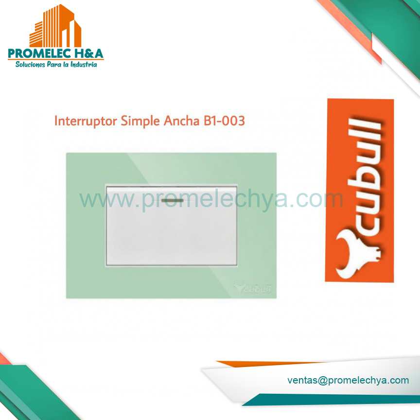 INTERRUPTOR SIMPLE ANCHO B1 VERDE CUBULL