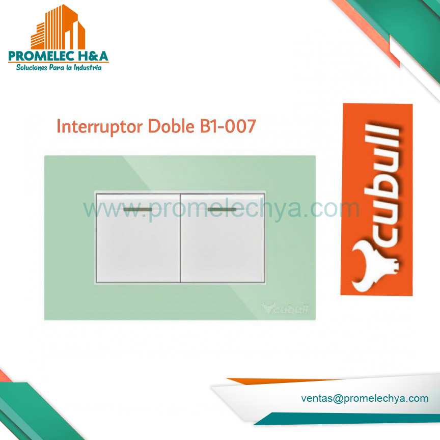 INTERRUPTOR DOBLE B1 VERDE CUBULL