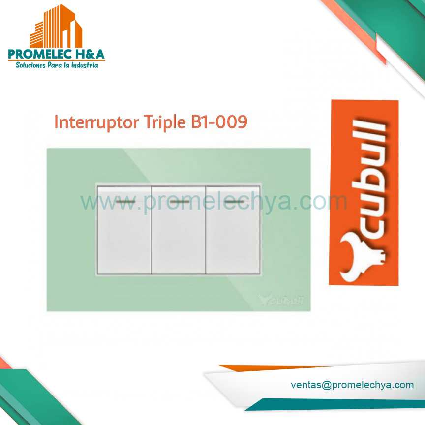 INTERRUPTOR TRIPLE B1 VERDE CUBULL