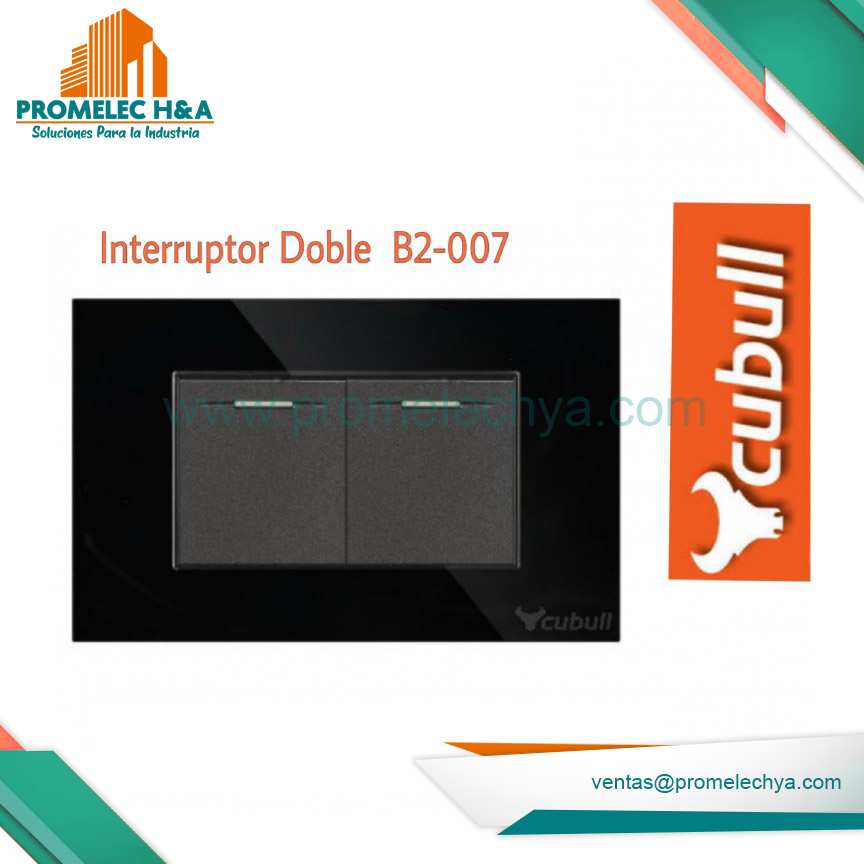 INTERRUPTOR DOBLE B2 NEGRO CUBULL