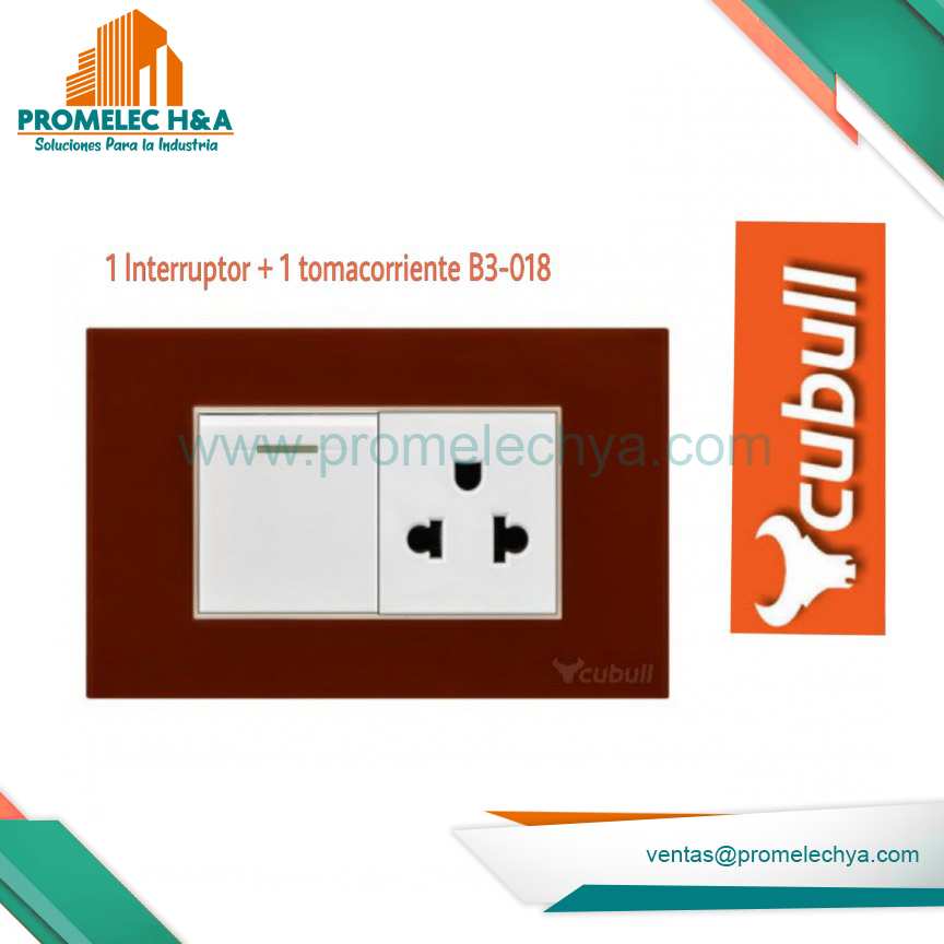 INTERRUPTOR + TOMACORRIENTE B3 GUINDA CUBULL