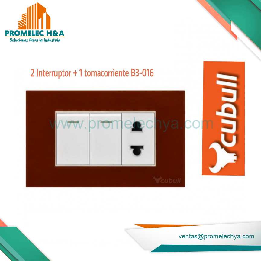 2 INTERRUPTOR + 1 TOMACORRIENTE B3 GUINDA CUBULL