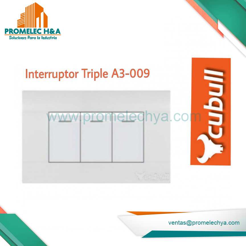 INTERRUPTOR TRIPLE A3 BLANCO CUBULL