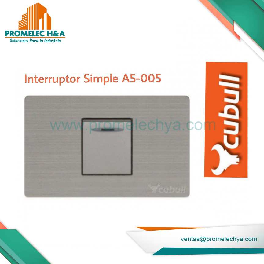 INTERRUPTOR SIMPLE A5 PLATEADO CUBULL