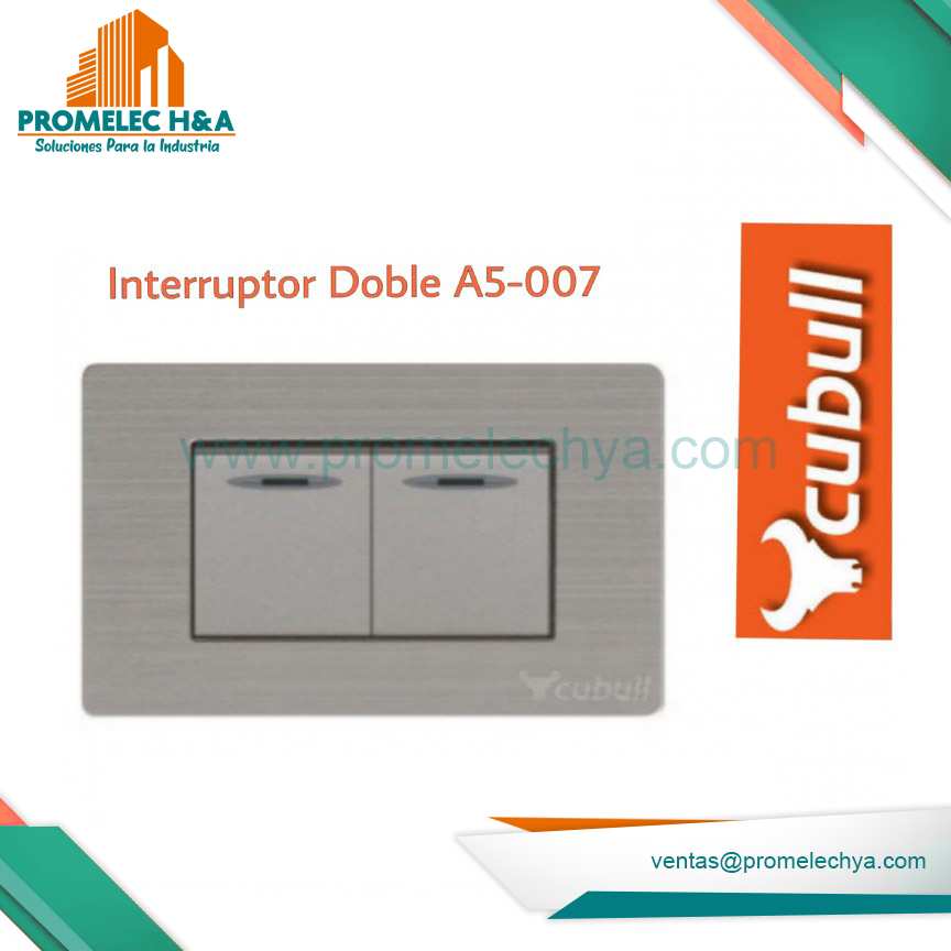 INTERRUPTOR DOBLE A5 PLATEADO CUBULL