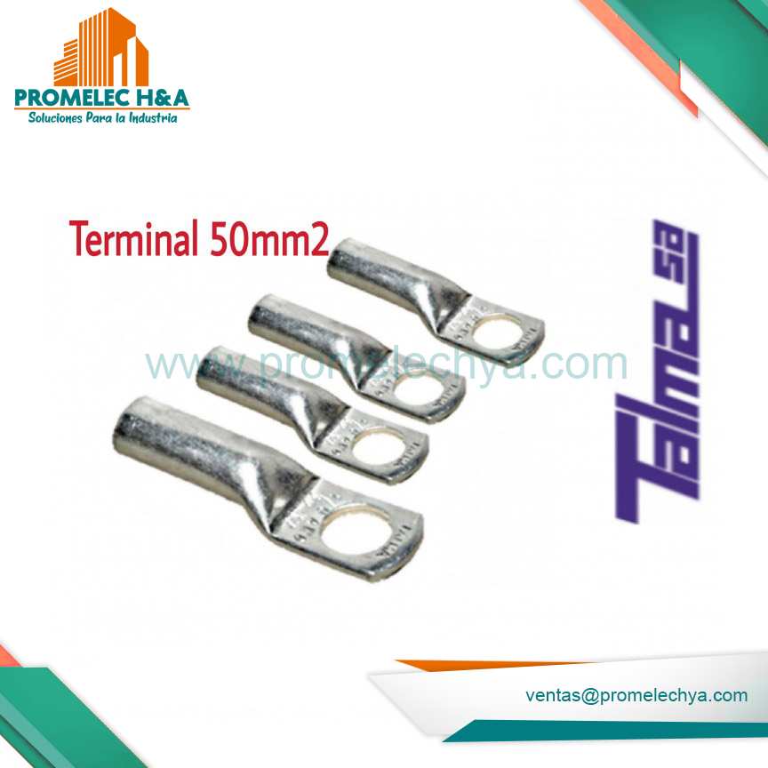 TERMINAL DE CAÑA LARGA DE COBRE ESTAÑADO 50 MM2