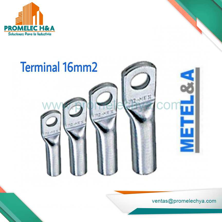 TERMINAL DE CAÑA LARGA DE COBRE ESTAÑADO 16 MM2