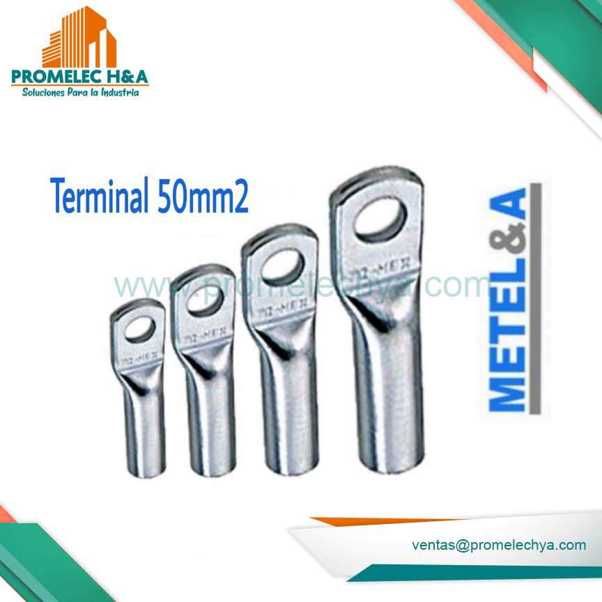 TERMINAL DE CAÑA LARGA DE COBRE ESTAÑADO 50 MM2