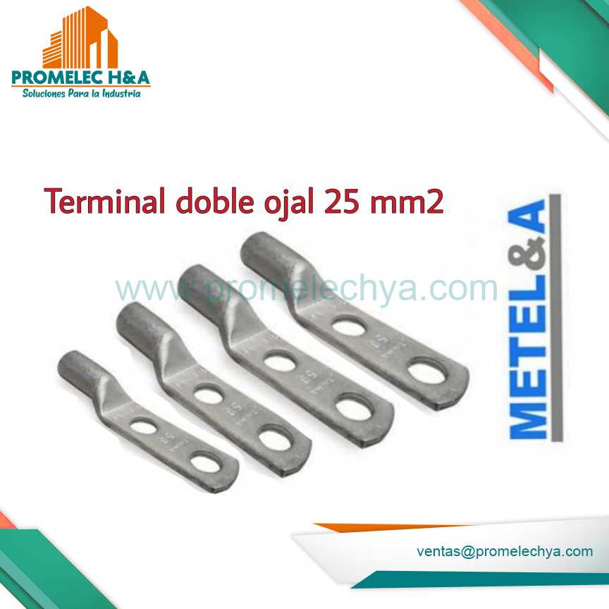 TERMINAL DOBLE OJAL COBRE ESTAÑADO 25 MM2