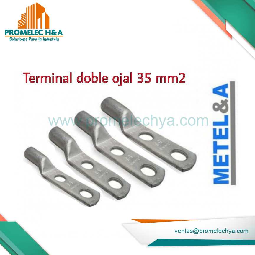 TERMINAL DOBLE OJAL COBRE ESTAÑADO 35 MM2