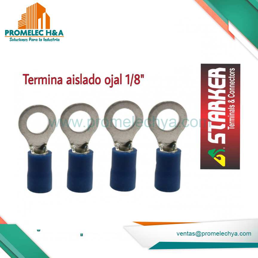 TERMINAL AISLADO TIPO OJAL AZUL 1/8