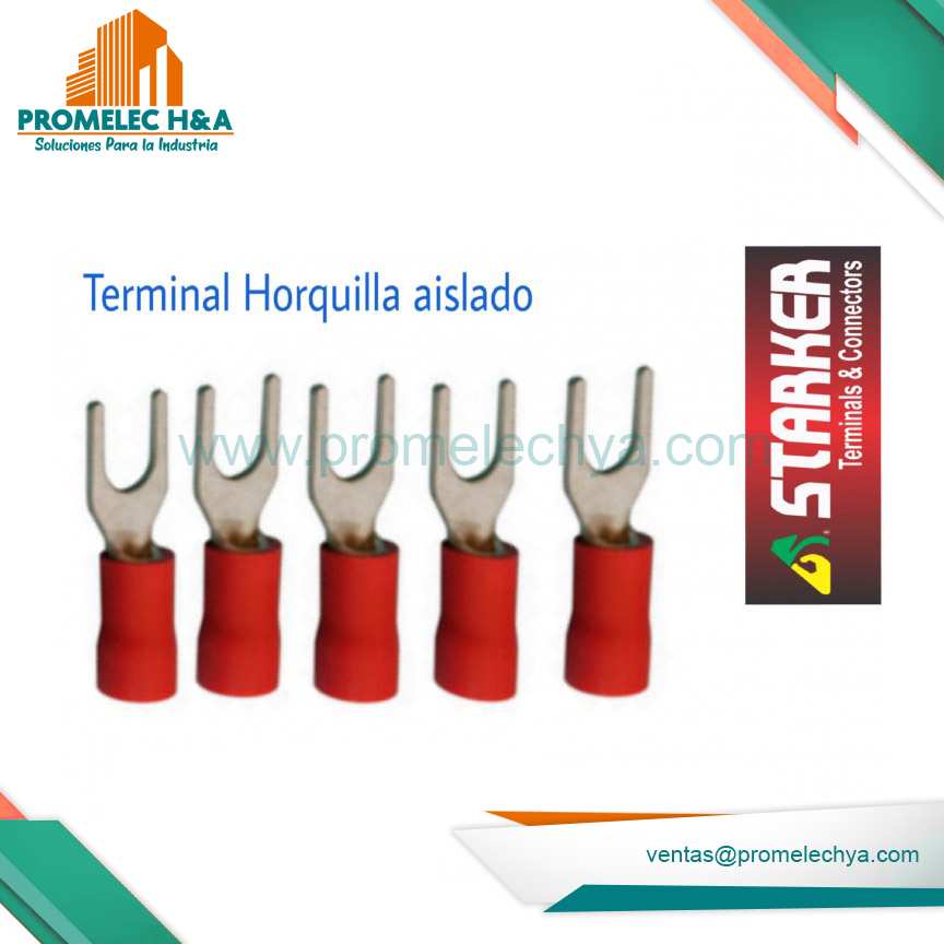TERMINAL AISLADO TIPO HORQUILLA ROJO