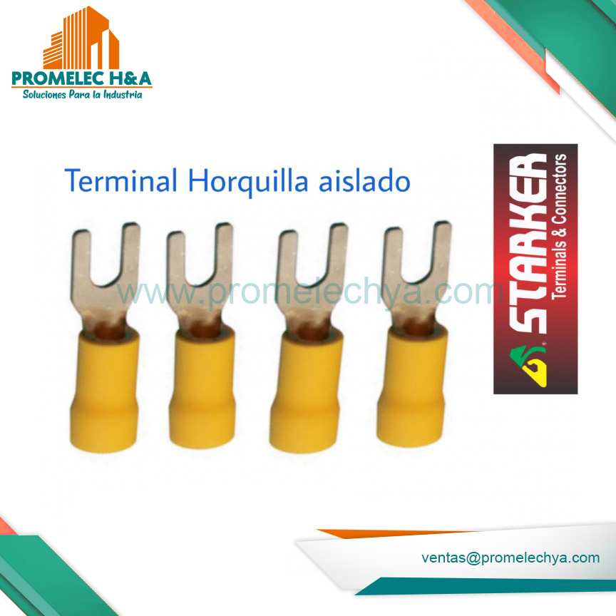 TERMINAL AISLADO TIPO HORQUILLA AMARILLO