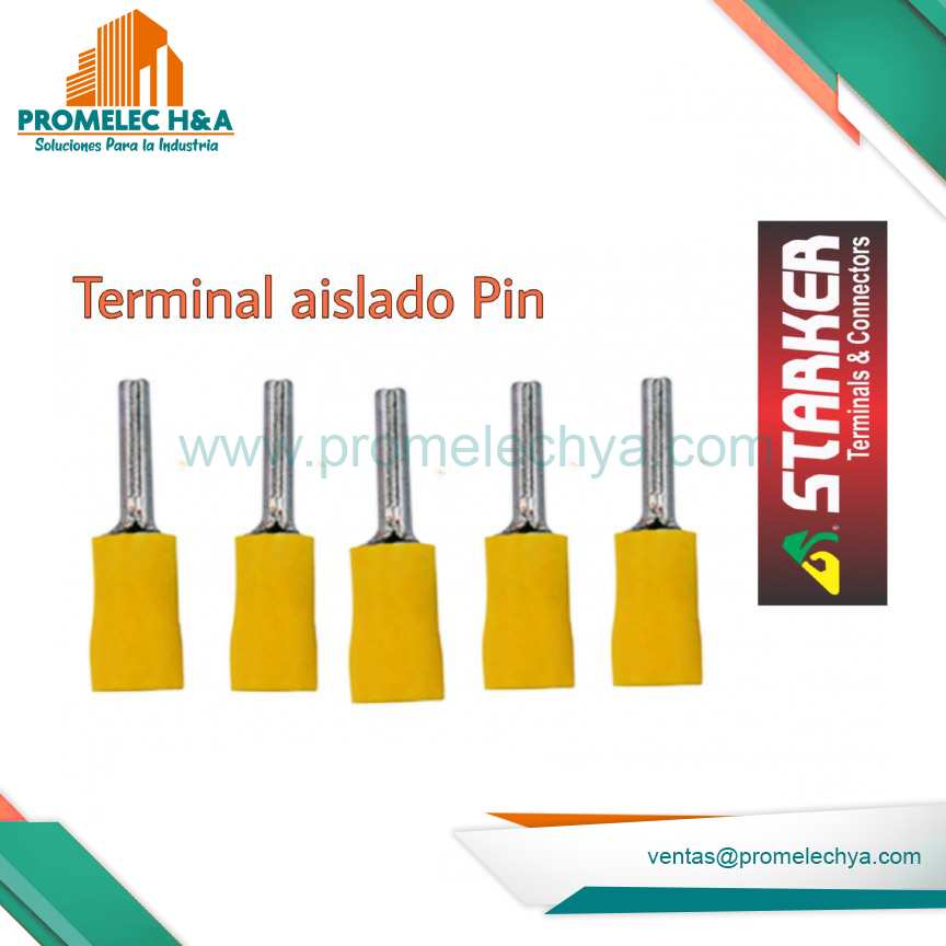 TERMINAL AISLADO TIPO PIN AMARILLO