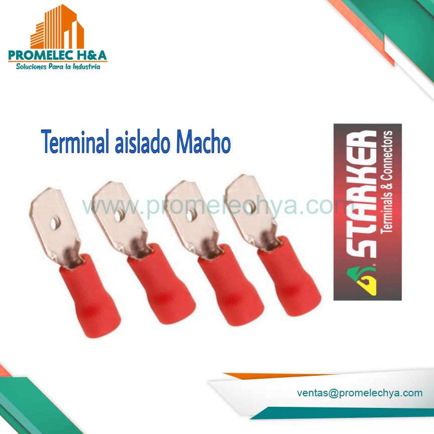 TERMINAL AISLADO TIPO MACHO ROJO