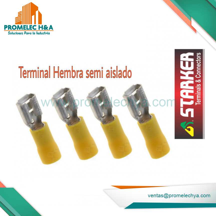 TERMINAL AISLADO TIPO HEMBRA AMARILLO