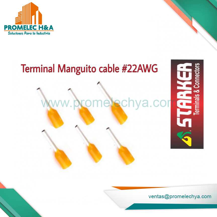 TERMINAL TUBULAR NARANJA (22 AWG)