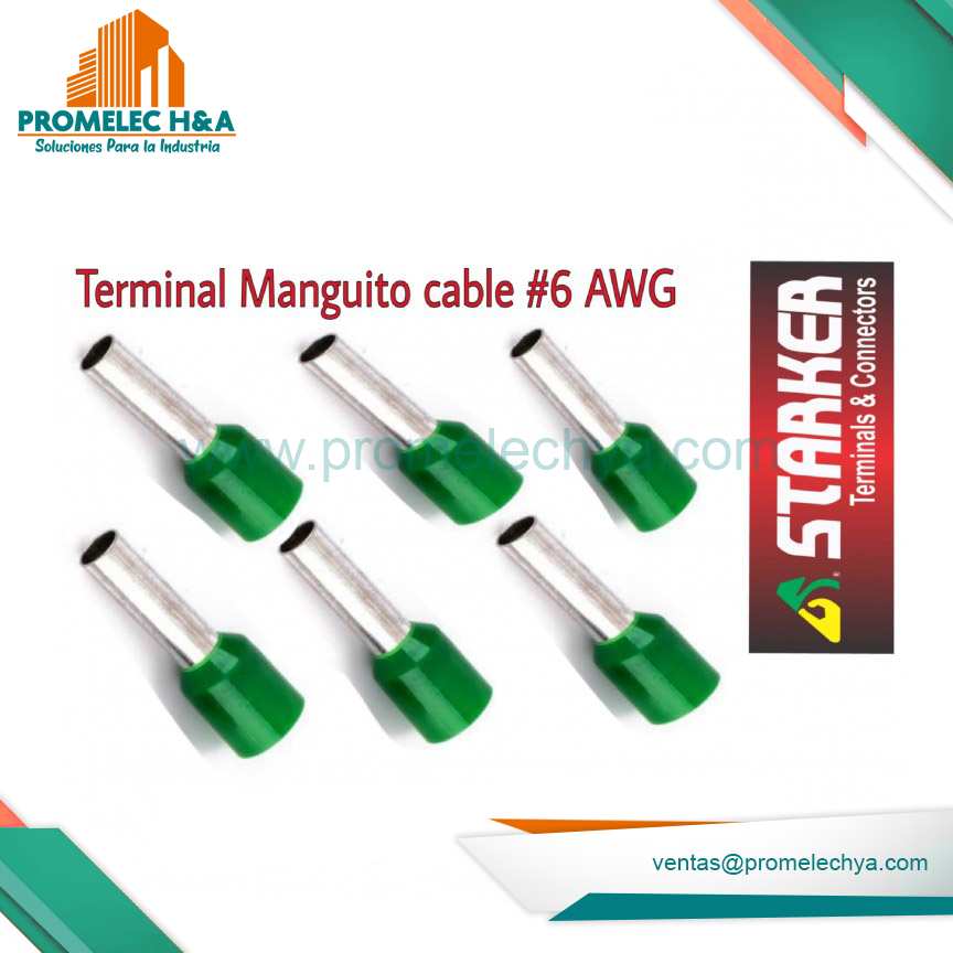 TERMINAL TUBULAR VERDE (6 AWG-16mm2)