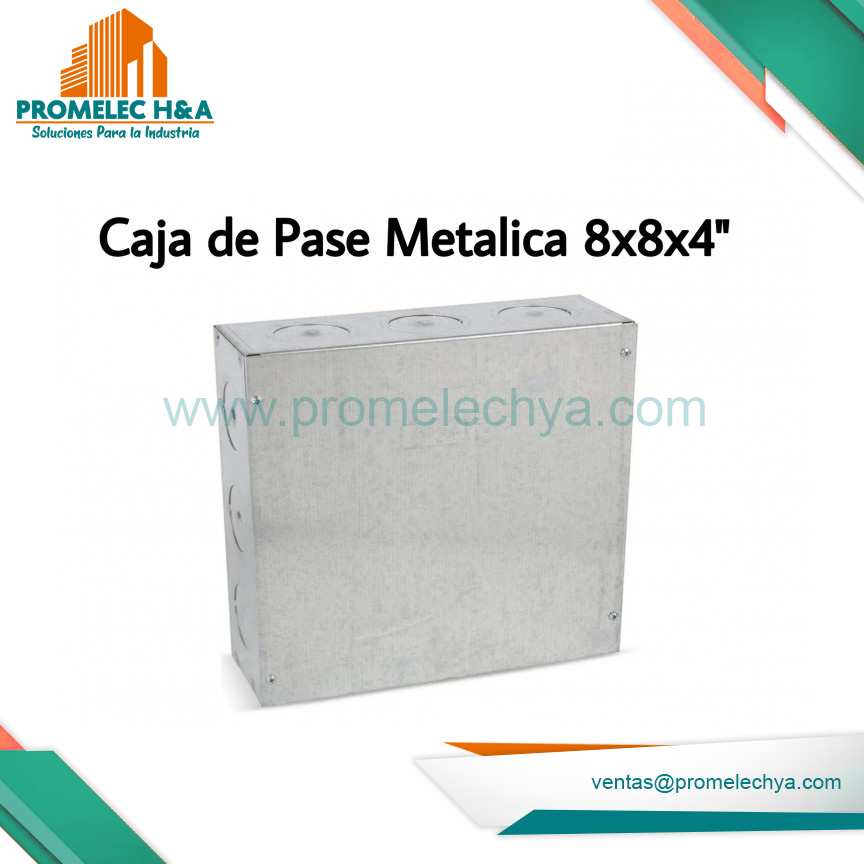 CAJA DE PASE METALICA  8x8x4´´