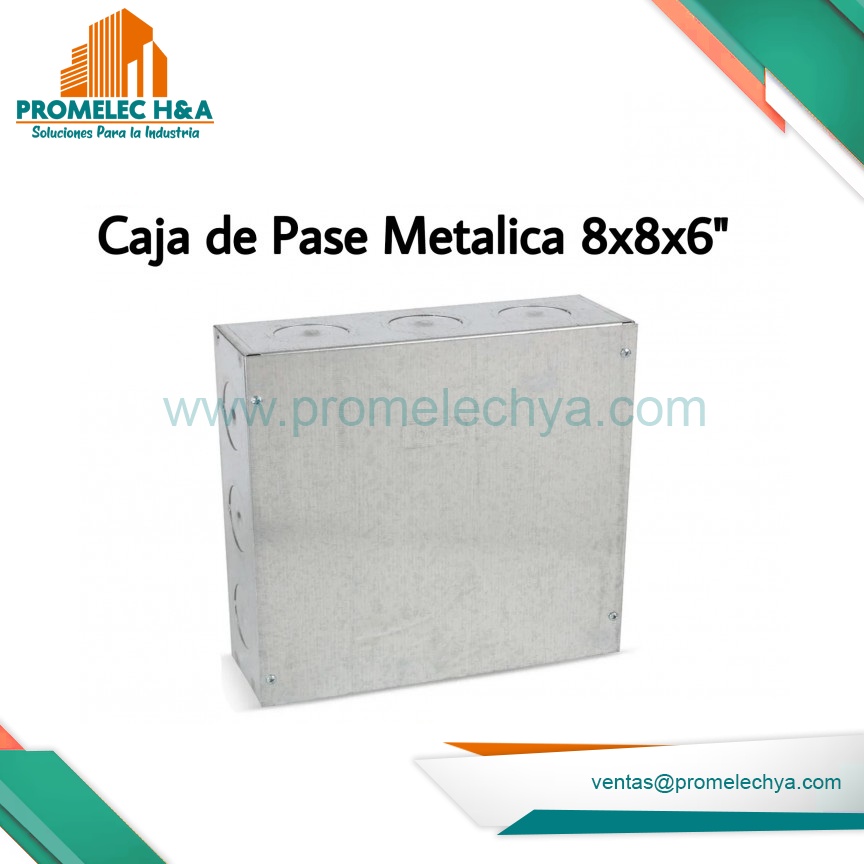 CAJA DE PASE METALICA  8x8x6´´