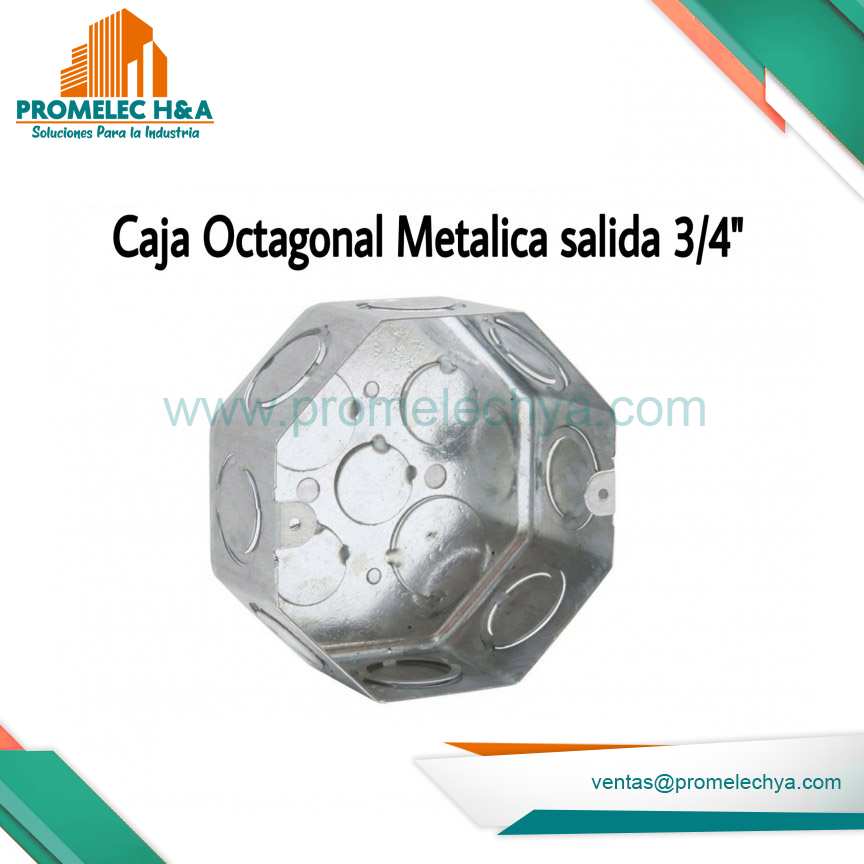 CAJA OCTAGONAL METALICA SALIDA DE 3/4´´