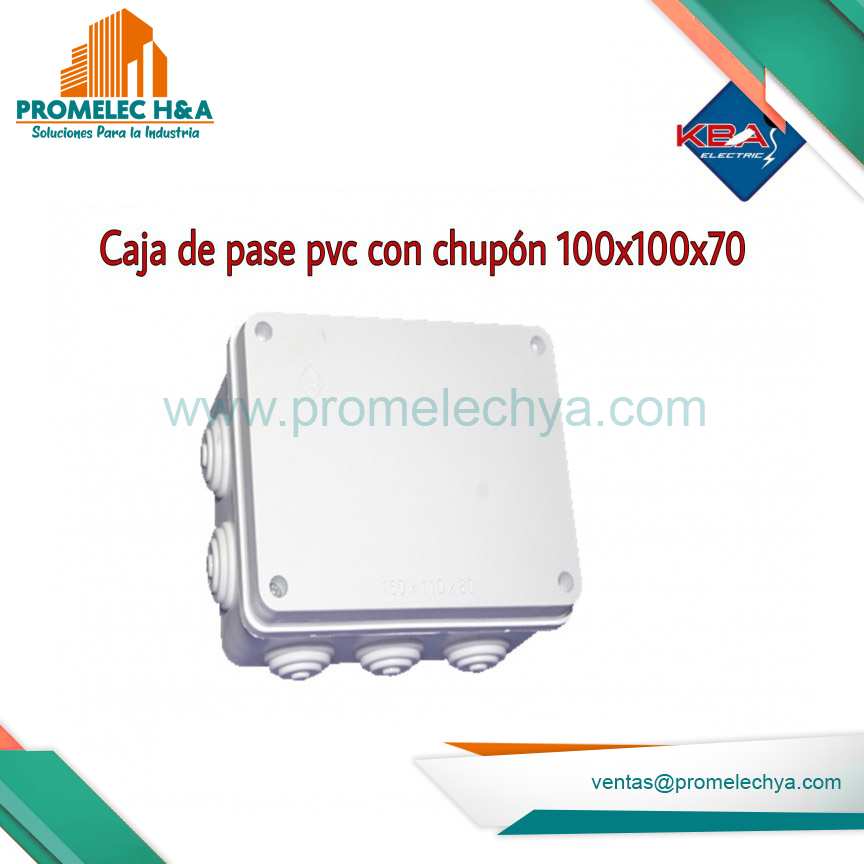 CAJA DE PASE CON CHUPÓN 100X100X70