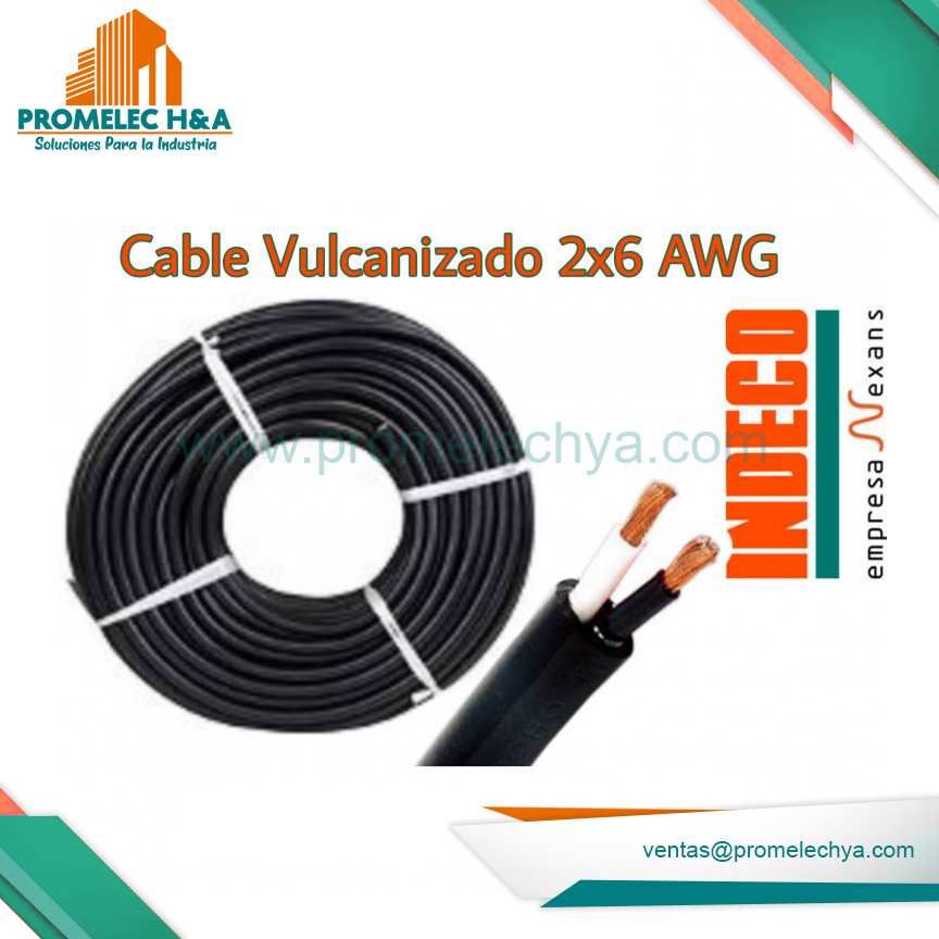 CABLE VULCANIZADO 2X6 AWG x 100M