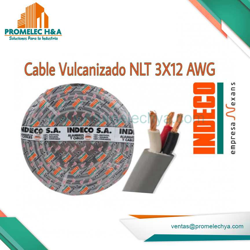 CABLE VULCANIZADO 3X12 AWG x 100M