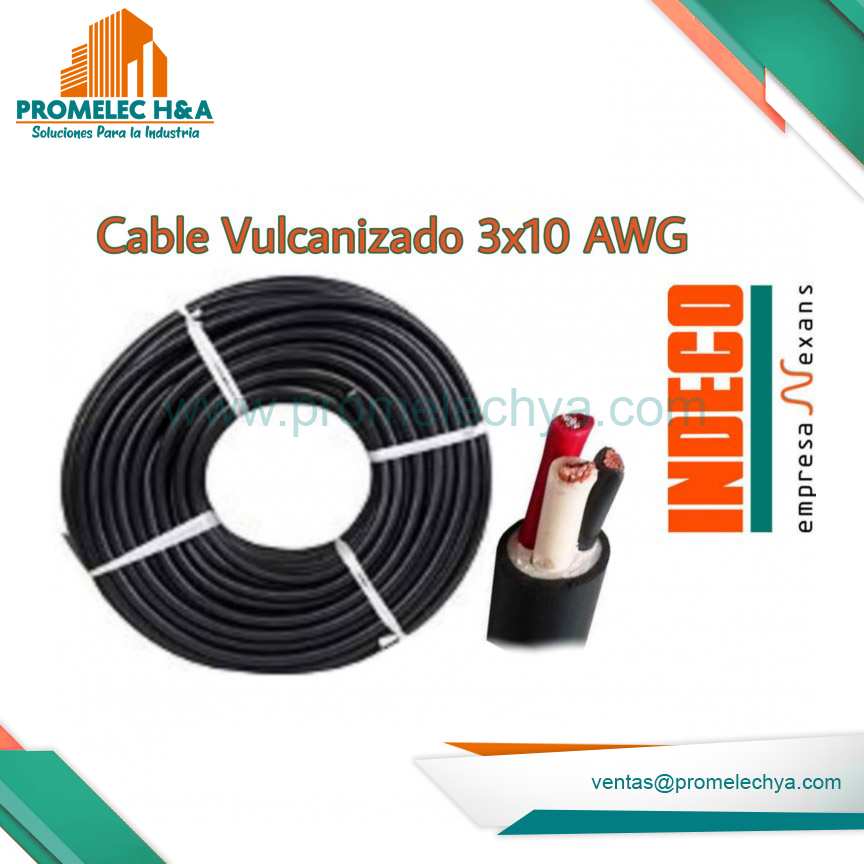 CABLE VULCANIZADO 3X10 AWG x 100M