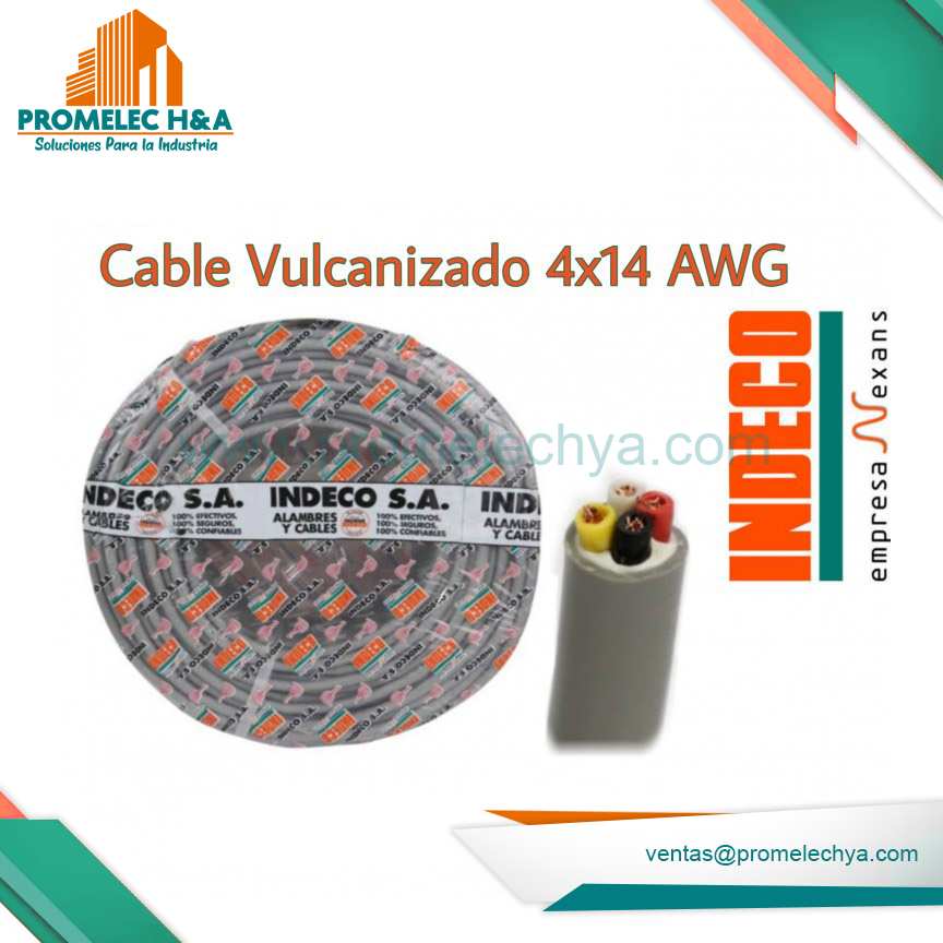CABLE VULCANIZADO 4X14 AWG x 100M