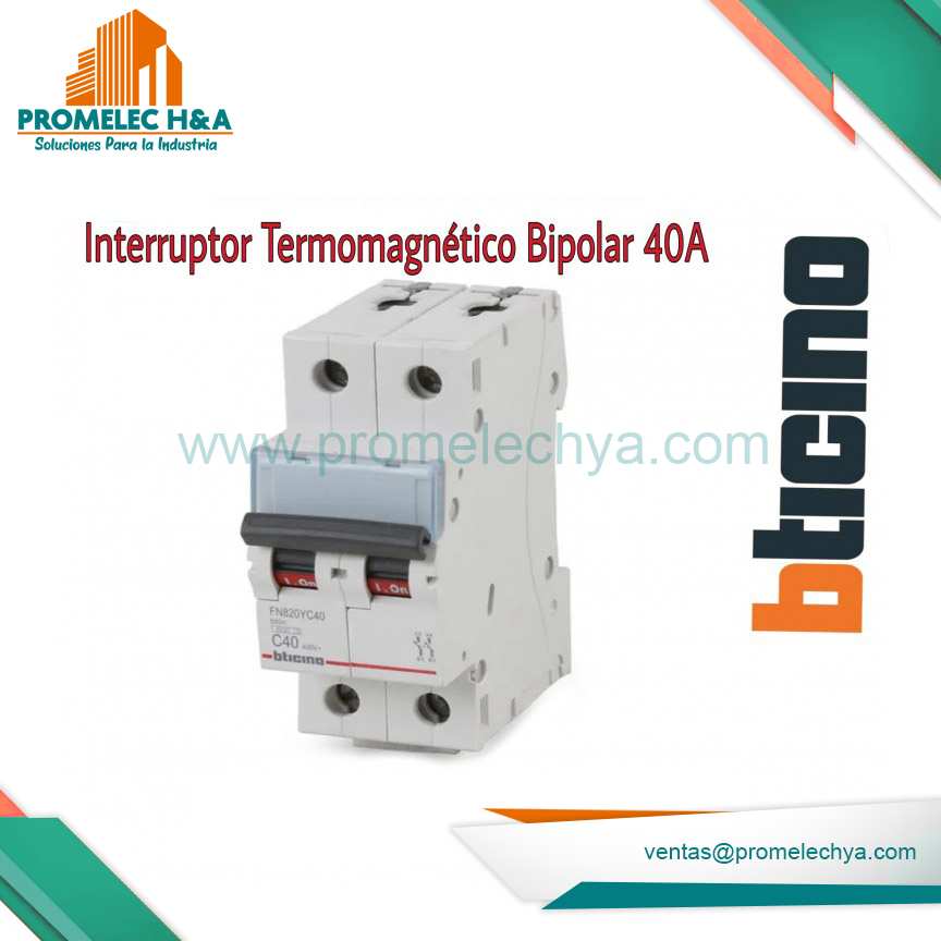 INTERRUPTOR TERMOMAGNÉTICO BIPOLAR 40A
