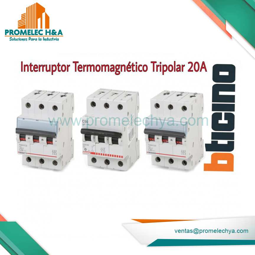 INTERRUPTOR TERMOMAGNÉTICO TRIPOLAR 20A