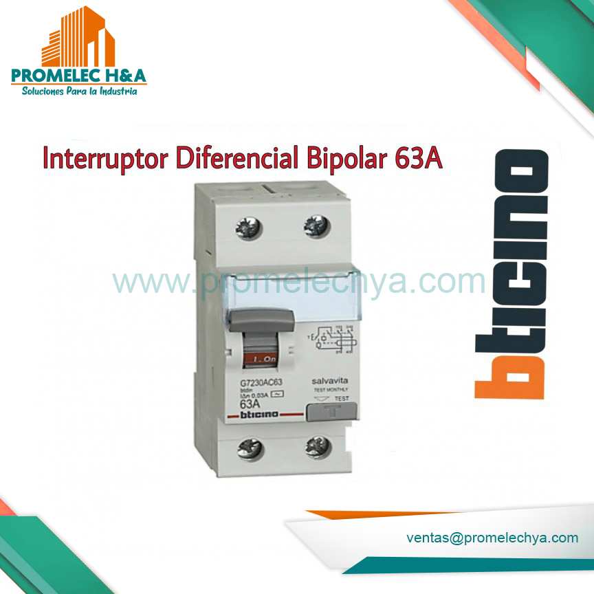 INTERRUPTOR DIFERENCIAL BIPOLAR 32 A
