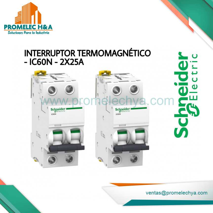 INTERRUPTOR TERMOMAGNÉTICO - IC60N - 2X25A  - SCHNEIDER