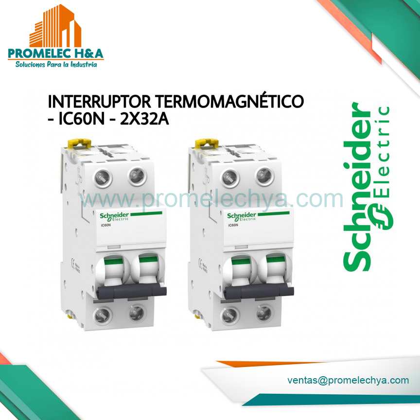 INTERRUPTOR TERMOMAGNÉTICO - IC60N - 2X32A  - SCHNEIDER