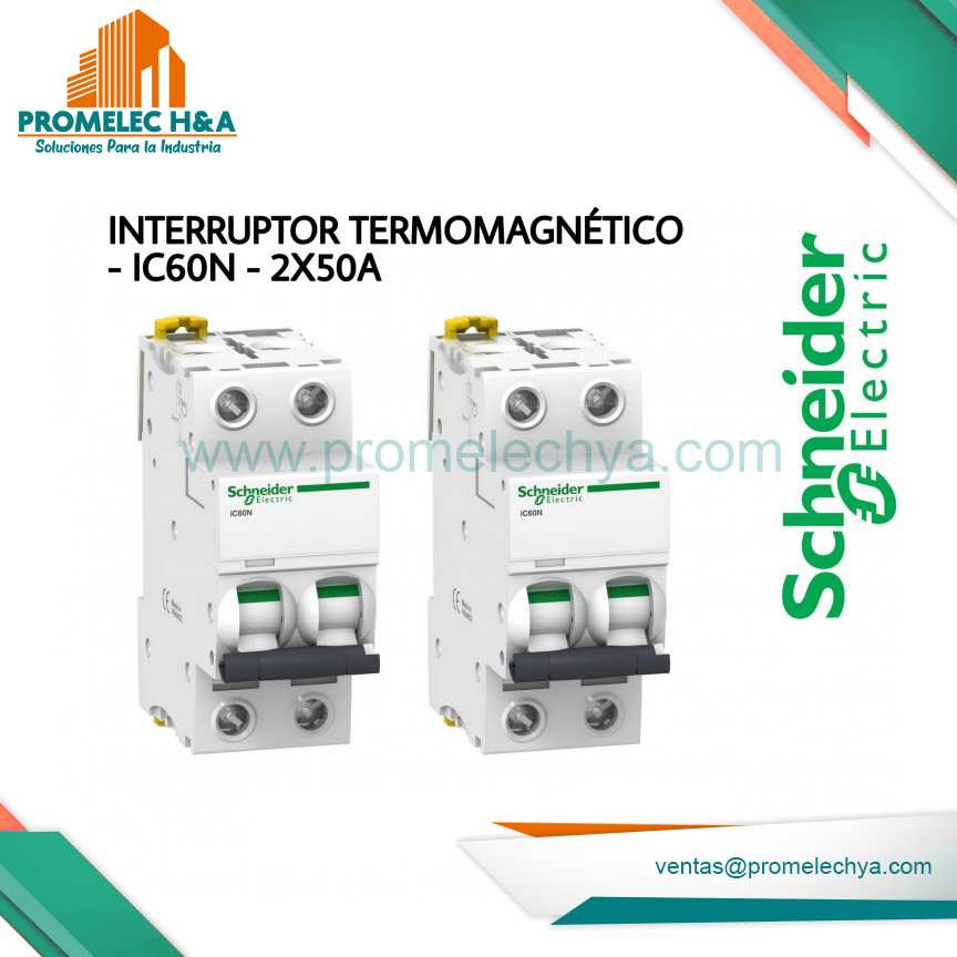 INTERRUPTOR TERMOMAGNÉTICO - IC60N - 2X50A  - SCHNEIDER