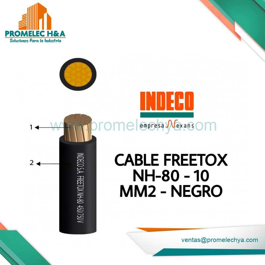 CABLE FREETOX NH-80 10MM°- NEGRO - INDECO