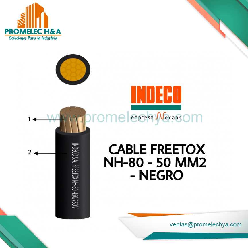 CABLE FREETOX NH-80 50MM°- NEGRO - INDECO
