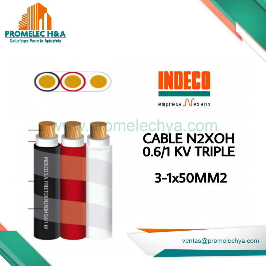 CABLE N2XOH 0.6/1 KV TRIPLE - 50 MM2 - INDECO