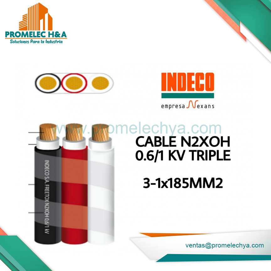 CABLE N2XOH 0.6/1 KV TRIPLE - 185 MM2 - INDECO
