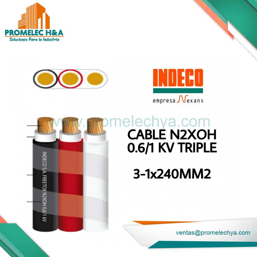 CABLE N2XOH 0.6/1 KV TRIPLE - 240 MM2 - INDECO